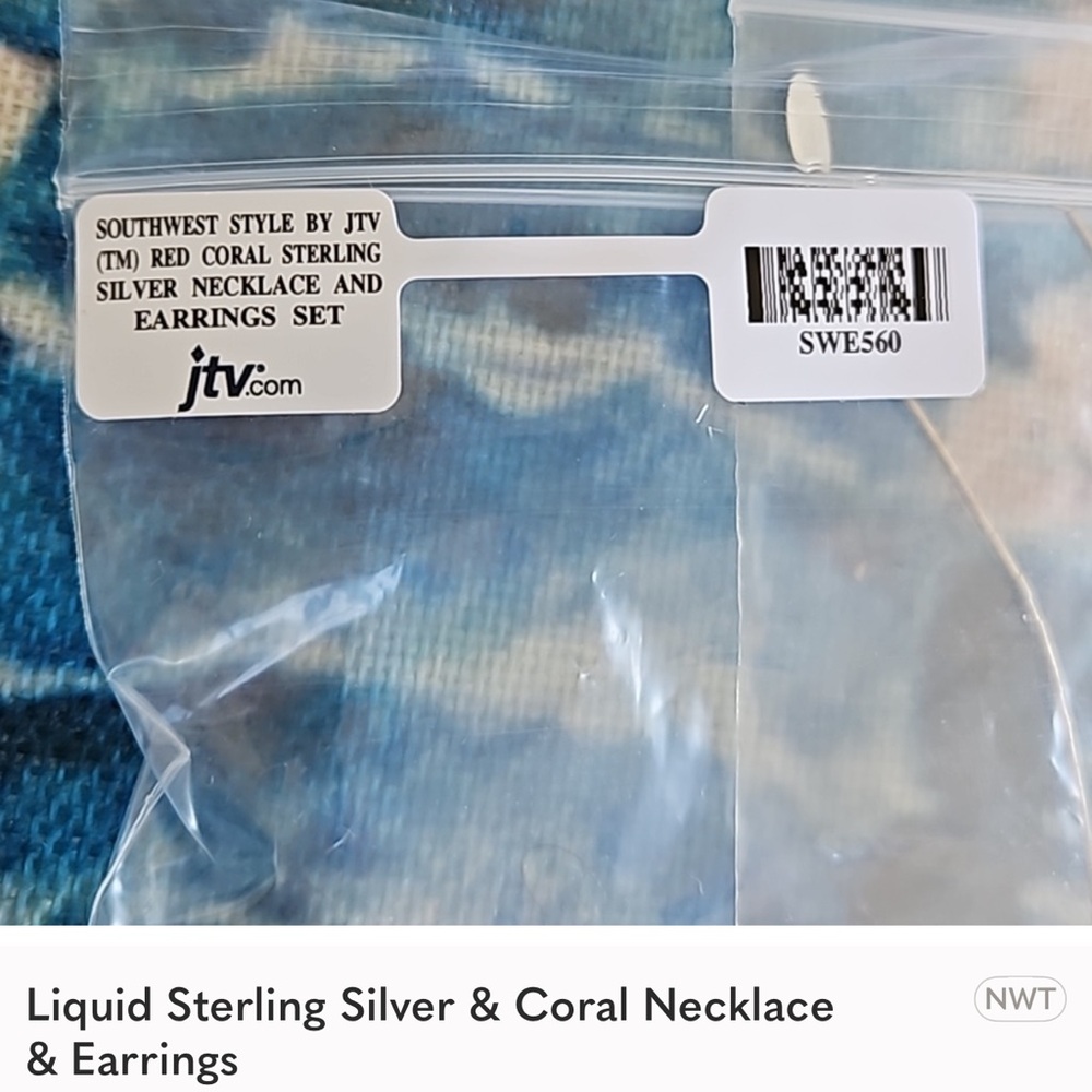Sterling Silver and Coral .925 Necklace and Earrings Set - Picture 11 of 16